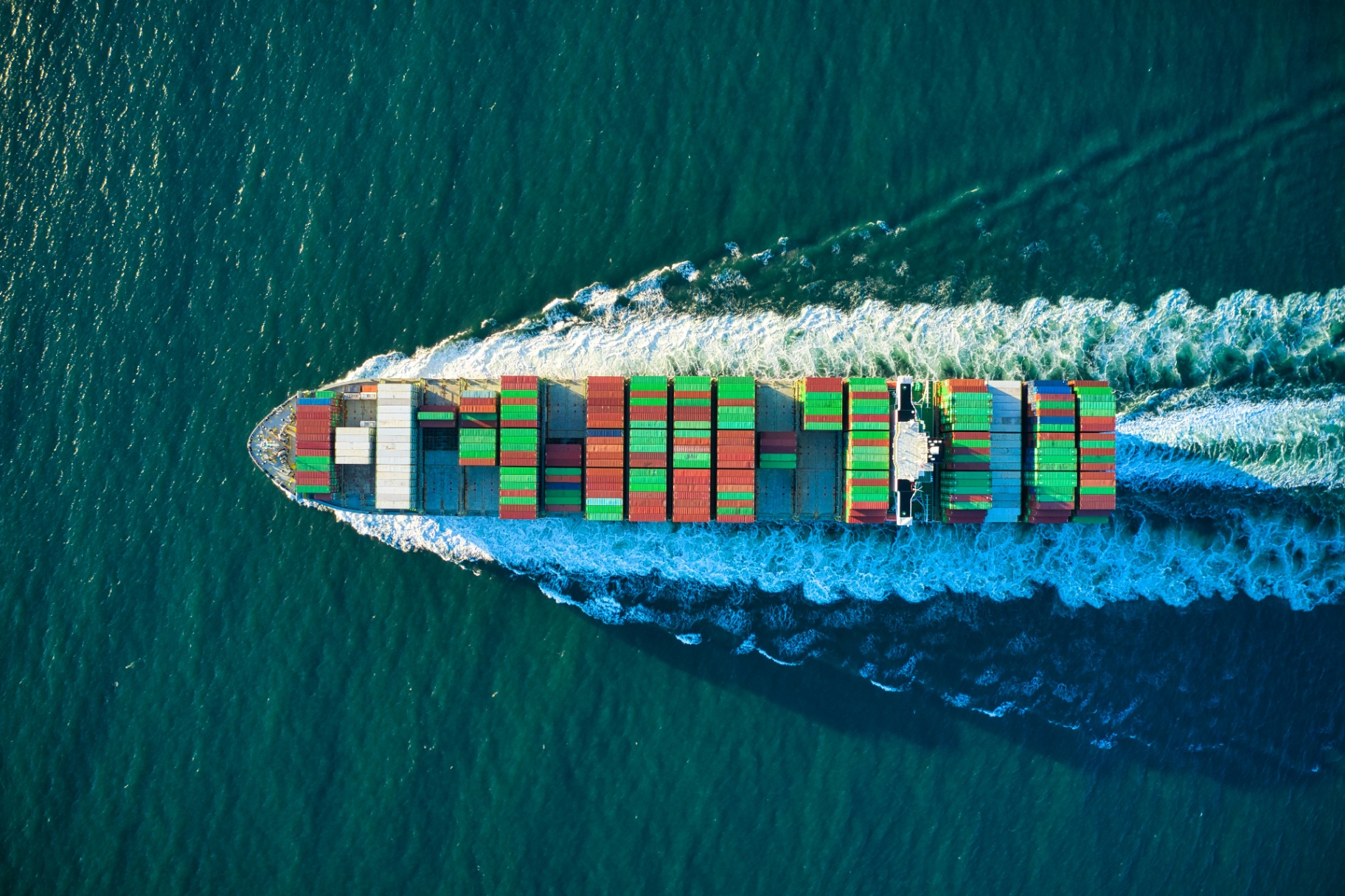Green cargo ship with wind-assist sails